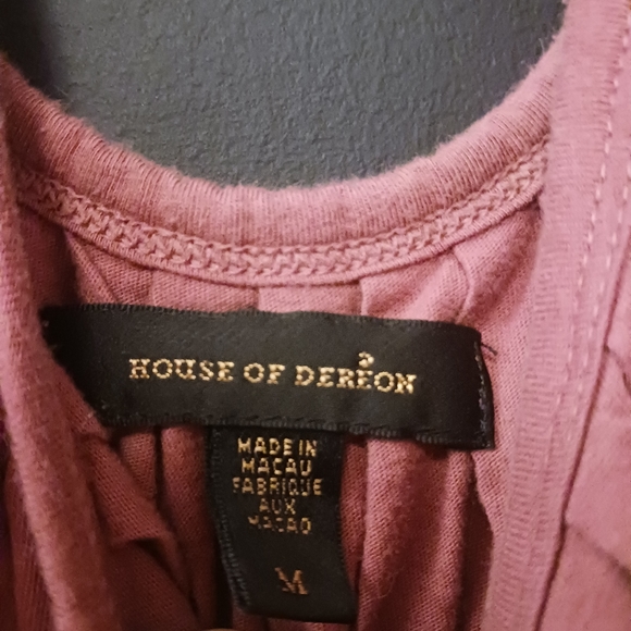 HOUSE OF DEREON WOMEN'S MEDIUM LIGHT PINK TANK TOP 💗 - Picture 3 of 3